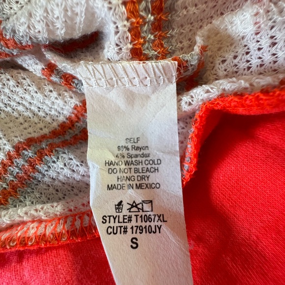 White Birch Women's Striped Long Sleeve Top with Hot Pink Accents - Picture 4 of 5